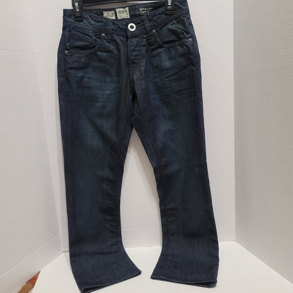 Volcom Vorta Dark Blue Denim Fly Zip Men's Cotton Jeans Size 28